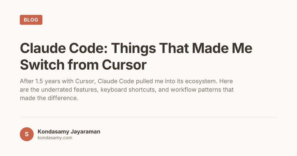 Claude Code: Things That Made Me Switch from Cursor
