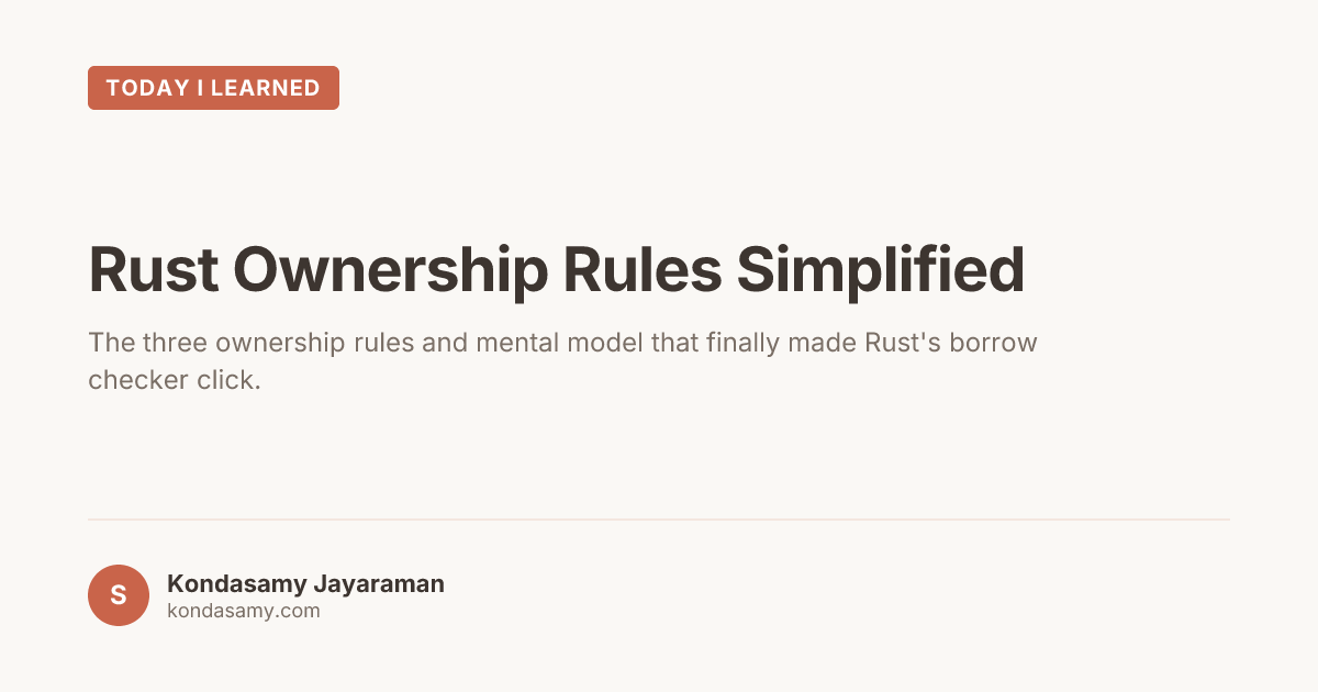 Rust Ownership Rules Simplified