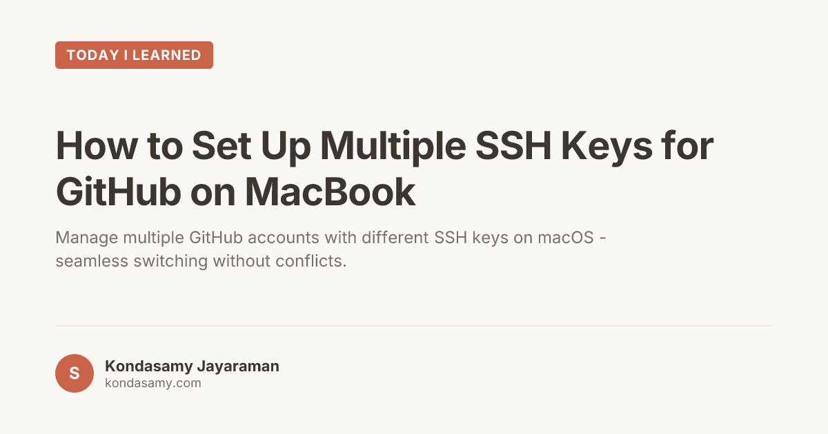 How to Set Up Multiple SSH Keys for GitHub on MacBook
